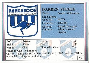 1992 AFL Regina #57 Darren Steele Back
